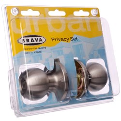 BRAVA Urban Tiebolt Knob Set Privacy Adjustable 60/70mm Backset Satin Stainless Steel Display Pack - BRT3610DP