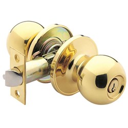 BRAVA Urban Tiebolt Entrance Knob Set LW4 Profile KD with Adjustable 60/70mm Backset Polished Brass - BRT3700B