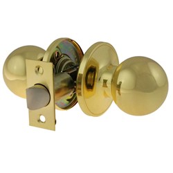 BRAVA Urban Tiebolt Passage Knob Set Adjustable 60/70mm Backset Polished Brass BRT3730B - BRT3730B