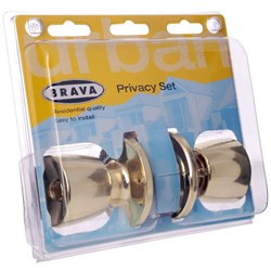 BRAVA Urban Tiebolt Tulip Privacy Knob Set Adjustable 60/70mm Backset Polished Brass Display Pack BRT6710DP - BRT6710DP