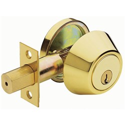 BRAVA Urban Deadbolt Single Cylinder LW4 Profile KD Polished Brass - D371B