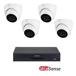 Dahua WizSense 4 Channel Camera Kit including 4x 6MP Eyeball Fixed Lens Cameras and 2TB HDD