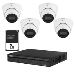 Dahua WizSense 8 Channel Camera Kit including 4x 6MP Eyeball Fixed Lens Cameras and 2TB HDD