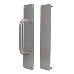 dormakaba 3075 Push Pull Set with Push Plate Concealed Fix & H15 Handle on Plate Visible Fix SSS - R3075-SET 1 SSS 9400000017447