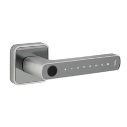 DORMAKABA ROSE BIOMETRIC DIGITAL DOOR HANDLE, SILVER, 60MM BACKSET