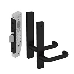 Dormakaba SB2212 Passage Lock Kit with 6400 Square End Plate Furniture PVD Black - SB2212KIT/PAS/BLK 9400000013868