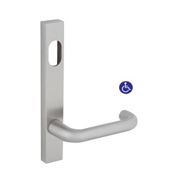 Dormakaba Furniture Narrow Square End Plate Concealed Fix with Cylinder Hole and Noosa Lever SSS - 6400/30 SSS