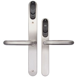 SALTO DOUBLE READER EURO ESCUTCHEON w-/ U LEVERS (30 - 40MM DOORS)