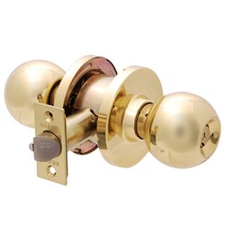 BRAVA Metro EA Series Entrance Knob Set 70mm Backset Polished Brass - EA3100PB70