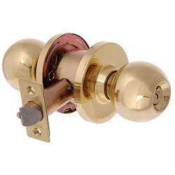 BRAVA Metro EA Series Storeroom Knob Set 70mm Backset Polished Brass - EA3162PB70