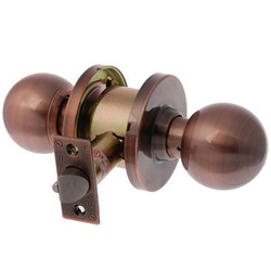 BRAVA Metro EA Series Classroom Knob Set 70mm Backset Antique Copper - EA3712AC70