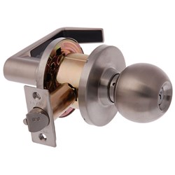 BRAVA Metro EL Series Storeroom Lockset with Knob/ Lever 70mm Backset Satin Chrome - EL3062SC70