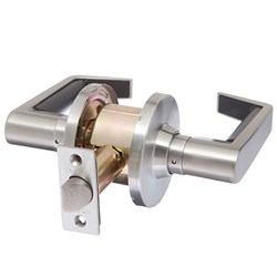 BRAVA Metro EL Series Passage Lever Set 70mm Backset Satin Chrome - EL6082SC70