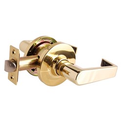 BRAVA Metro EL Series Passage Lever Set 70mm Backset Polished Brass - EL6182PB70