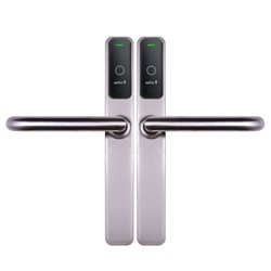 SALTO XS4 One S Euro Narrow Escutcheon, HSE, Z Levers, Satin Stainless Steel finish, Black Reader, U Spindle Kit, 33 degree, Outdoor