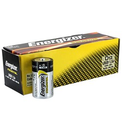 Energizer Industrial D 1.5V Alkaline Battery Standard  Bulk Pack of 12 - E0192200