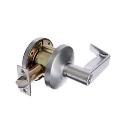 BRAVA Metro EU Series Communicating Lever Set with Keyed Internal Lever DDA Compliant and External Blank Rose 70mm Backset Satin Chrome - EU6051SCDDA