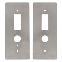 BDS Scar Plate to suit Mortice Locks with Spindle and Cylinder Cut Outs 90x210x1.5mm In SSS Pack of 2 - SCAR PLATE 3572