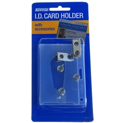 KEVRON CARD HOLDER ID1013 with 2 CLIPS CLR Pkt=1