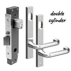 LEGGE NARROW STILE GLASS DOOR DBL CYL MORTISE LOCK KIT 23mm (KIT7) WITH L95MFS LOCK & 5300/29SSS, 5301/29SSS FURN