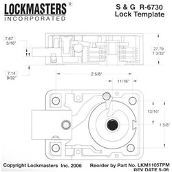 LOCKMASTER MAGNETIC DRILLING TEMPLATE TO suit S&G 6730