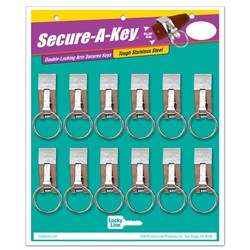 Lucky Line Secure-A-Key Slip On Belt Clip in SS Card of 12 - 40512
