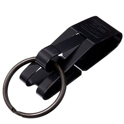 Lucky Line Secure-A-Key Slip On Wide Belt Clip with Key Ring in Black Card of 1 - 47001