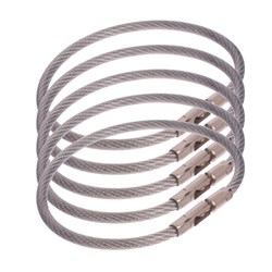 Lucky Line Flex-O-Lock Cable Ring 127mm Nylon Coated Steel in Clear Pack of 5 - 711105