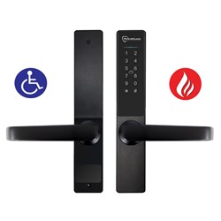 McGrath Stafford Digital Lock With Raised Buttons and DDA Compliant Handles, Black Finish with 60/70mm Adjustable Latch