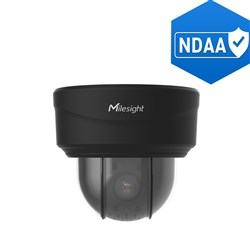 Milesight AI PTZ Series 5MP Black Dome Network Camera with 12x Optical Zoom, Auto-Tracking and NDAA Compliant, IP66 and IK10 - MS-C5371-X12PE/BLK