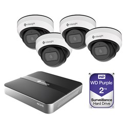 Milesight 4K 4Ch Mini NVR CCTV Kit incl. 4 x 5MP Wth Res Mini Domes, 2TB HDD