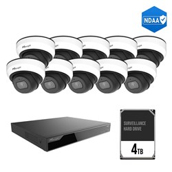 Milesight 16 Channel Camera Kit including 10x 5MP Mini Dome Fixed Lens Cameras and 4TB HDD, NDAA Compliant