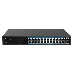 Milesight 24 Port Unmanaged Network Switch with 24 PoE Ports plus 2 Uplink Ports - MS-S0224-GL