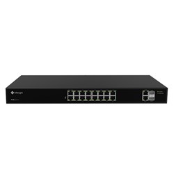 Milesight 16 Port Unmanaged Network Switch with 16 PoE Ports plus 2 Uplink Ports and 2 SFP Ports - MS-S0416-GF