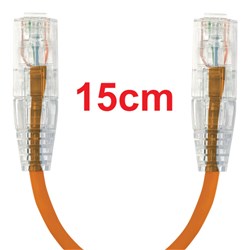 Neptune Cat6 Ultra-Thin Patch Lead, 15cm, Orange