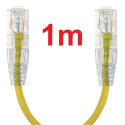 Neptune Cat6 Ultra-Thin Patch Lead, 1m, Yellow