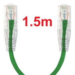 Neptune Cat6 Ultra-Thin Patch Lead, 1.5m, Green