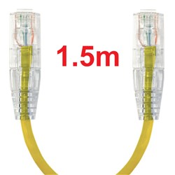 Neptune Cat6 Ultra-Thin Patch Lead, 1.5m, Yellow