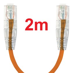 Neptune Cat6 Ultra-Thin Patch Lead, 2m, Orange