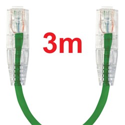 Neptune Cat6 Ultra-Thin Patch Lead, 3m, Green