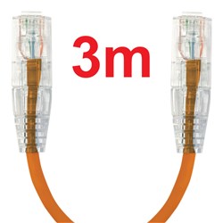 Neptune Cat6 Ultra-Thin Patch Lead, 3m, Orange