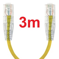 Neptune Cat6 Ultra-Thin Patch Lead, 3m, Yellow