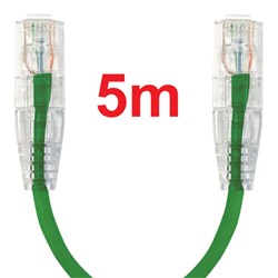 Neptune Cat6 Ultra-Thin Patch Lead, 5m, Green