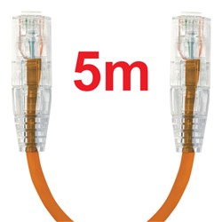 Neptune Cat6 Ultra-Thin Patch Lead, 5m, Orange