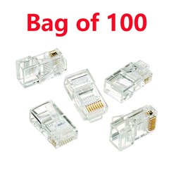 Neptune Cat5 RJ45 Through Crimp, Bag 100