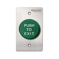 Neptune Press to Exit,ANSI,IP65,NO/NC/C,1.7mm SS,Flat PUSH TO EXIT,Grn