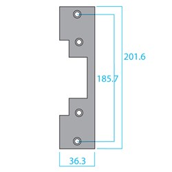 Lockwood Padde Face Plate, Long ANSI, suits ES100/ES110 (210100-530)