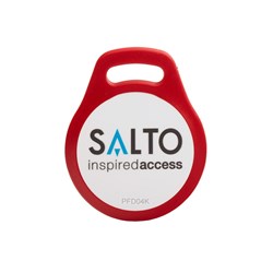 SALTO DESFire 4K FOB, RED FRAME WHITE CENTRE PKT = 10