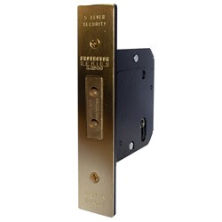 PROTECTOR 701 Series 5 Lever Mortice Deadbolt Backset 45mm Satin Brass - 791-2.5-SBF