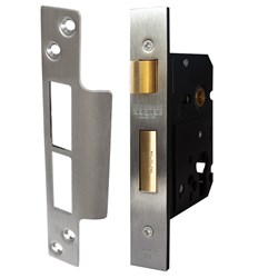 PROTECTOR 748 Series Euro Cylinder Mortice Sash Lock Pitch 48mm Backset 58mm Satin Stainless Steel w/Flat Strike - 735-3.0-FS-SSF